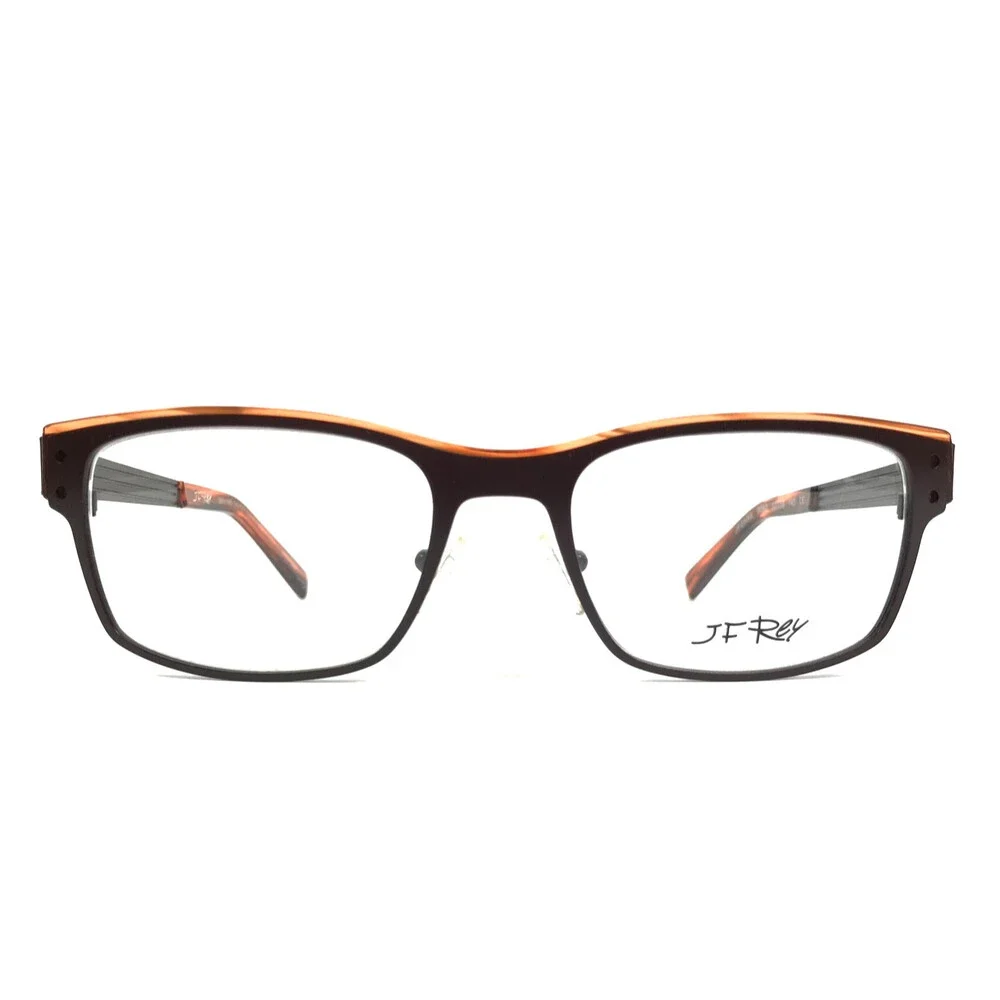 J.F. Rey Eyeglasses Frames JF2553 9060 Matte Brown Orange Horn 52-19-140